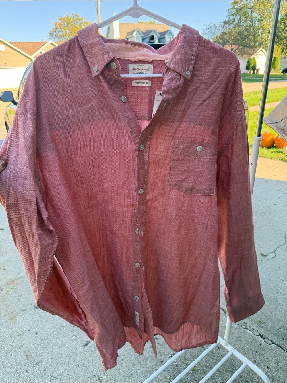 Weatherproof Men's Casual Button-Down Shirt in Rose
